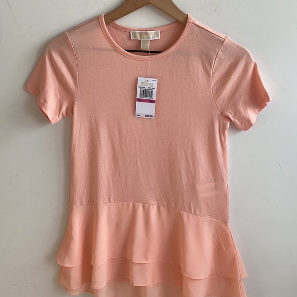 MICHAEL Michael Kors Petite Tiered Peplum-Hem Top - Picture 9 of 9